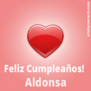 happy birthday Aldonsa heart card