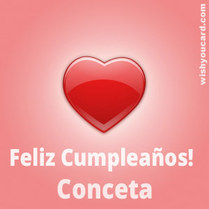 happy birthday Conceta heart card