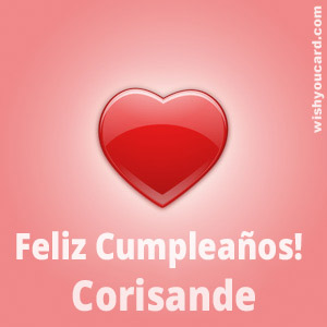 happy birthday Corisande heart card