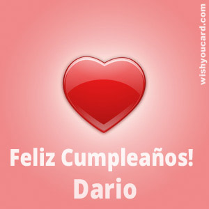 happy birthday Dario heart card
