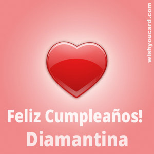 happy birthday Diamantina heart card