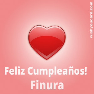 happy birthday Finura heart card