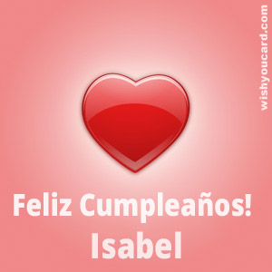 happy birthday Isabel heart card
