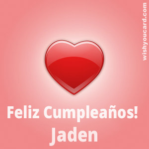 happy birthday Jaden heart card