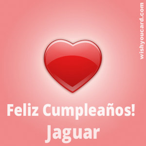 happy birthday Jaguar heart card