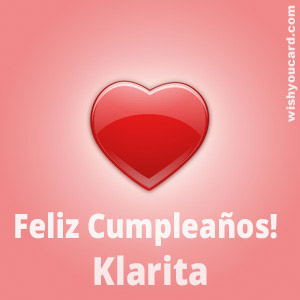 happy birthday Klarita heart card