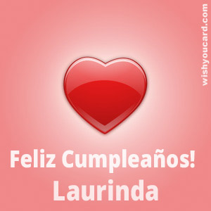 happy birthday Laurinda heart card