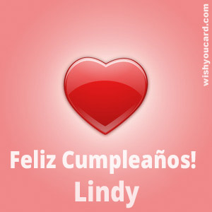 happy birthday Lindy heart card