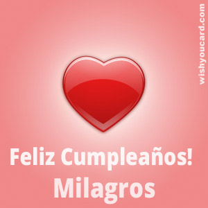 happy birthday Milagros heart card