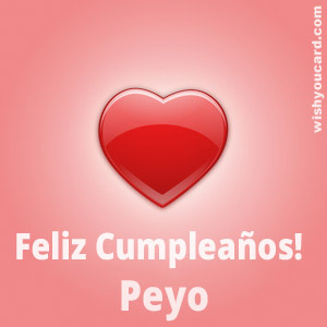 happy birthday Peyo heart card