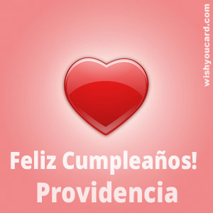 happy birthday Providencia heart card