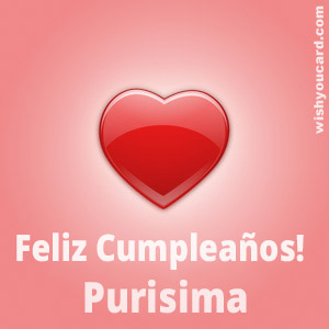 happy birthday Purisima heart card