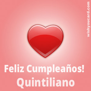 happy birthday Quintiliano heart card