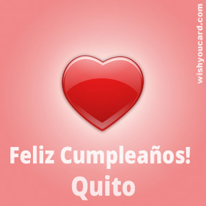 happy birthday Quito heart card