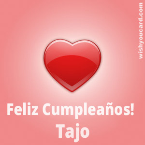 happy birthday Tajo heart card