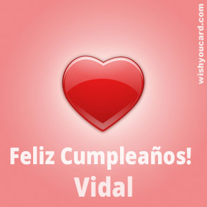 happy birthday Vidal heart card
