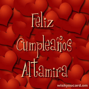 happy birthday Altamira hearts card