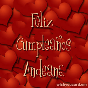 happy birthday Andeana hearts card