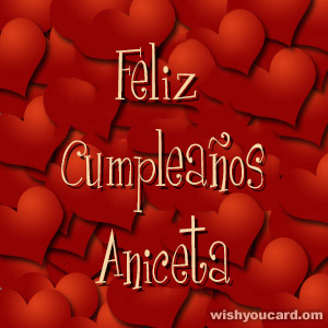happy birthday Aniceta hearts card