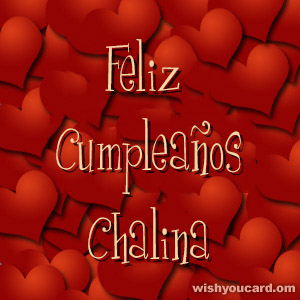 happy birthday Chalina hearts card