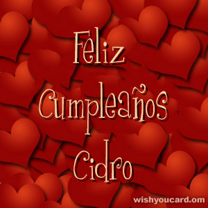 happy birthday Cidro hearts card