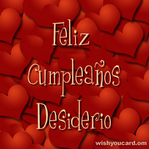 happy birthday Desiderio hearts card