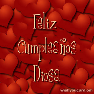 happy birthday Diosa hearts card