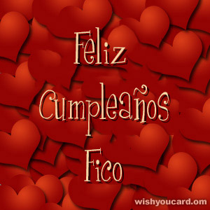 happy birthday Fico hearts card