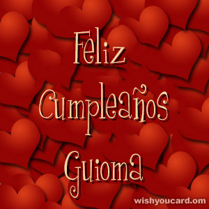 happy birthday Guioma hearts card