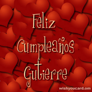 happy birthday Gutierre hearts card