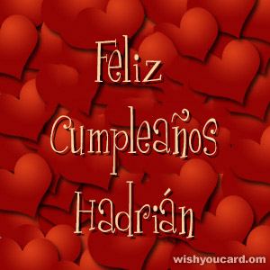 happy birthday Hadrián hearts card