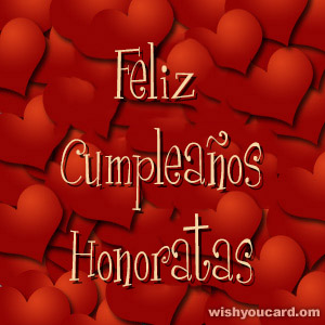 happy birthday Honoratas hearts card
