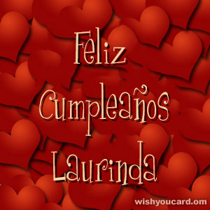happy birthday Laurinda hearts card