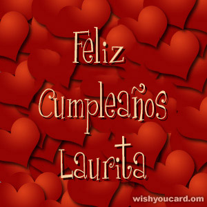 happy birthday Laurita hearts card