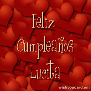 happy birthday Lucita hearts card