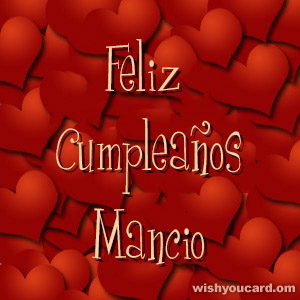 happy birthday Mancio hearts card