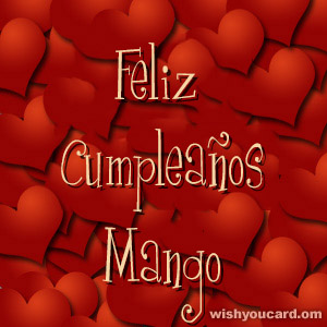 happy birthday Mango hearts card