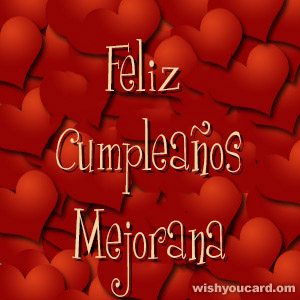 happy birthday Mejorana hearts card