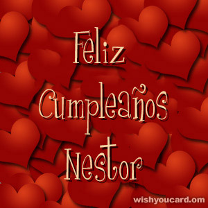 happy birthday Nestor hearts card