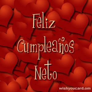 happy birthday Neto hearts card