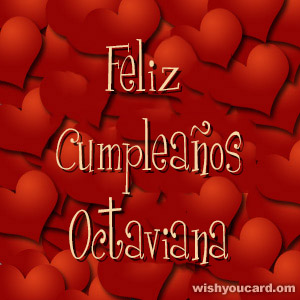 happy birthday Octaviana hearts card
