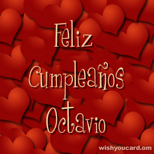happy birthday Octavio hearts card