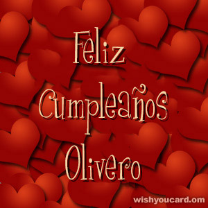 happy birthday Olivero hearts card