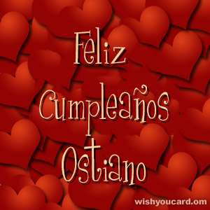 happy birthday Ostiano hearts card