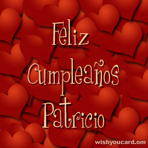 happy birthday Patricio hearts card