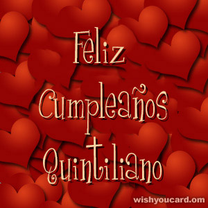 happy birthday Quintiliano hearts card