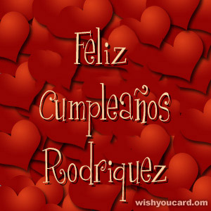 happy birthday Rodriquez hearts card
