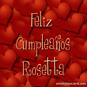 happy birthday Rosetta hearts card