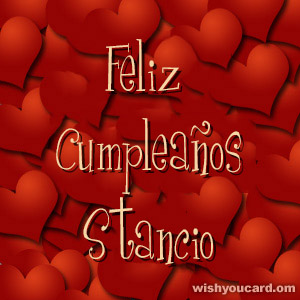 happy birthday Stancio hearts card