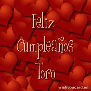 happy birthday Toro hearts card